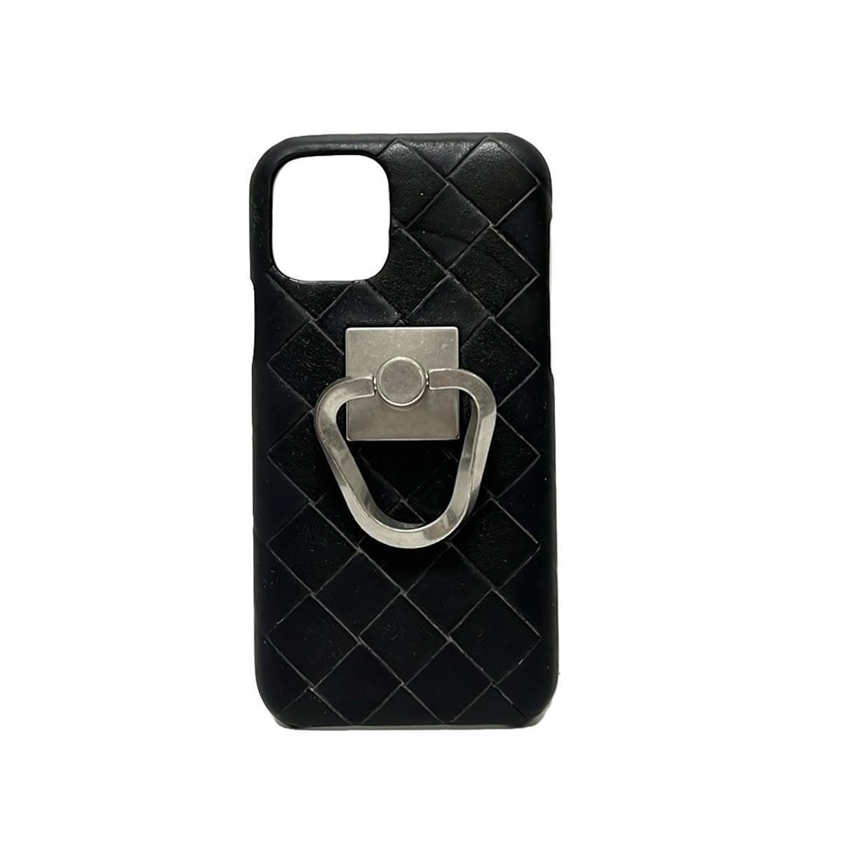 BOTTEGA VENETA ボッテガヴェネタ 携帯電話ケース マキシイントレチャート 黒 スマートフォンケース|対応機種不明 レザー