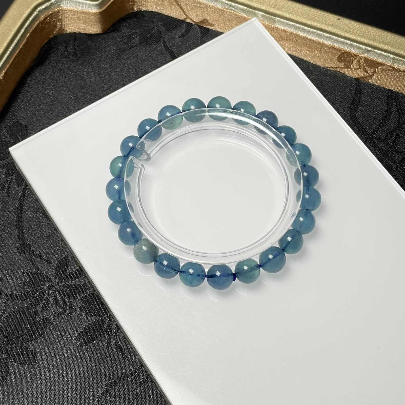 天然美品☆【ブルーグリーンアクアマリン】☆ブレスレット 天然石B 7.9