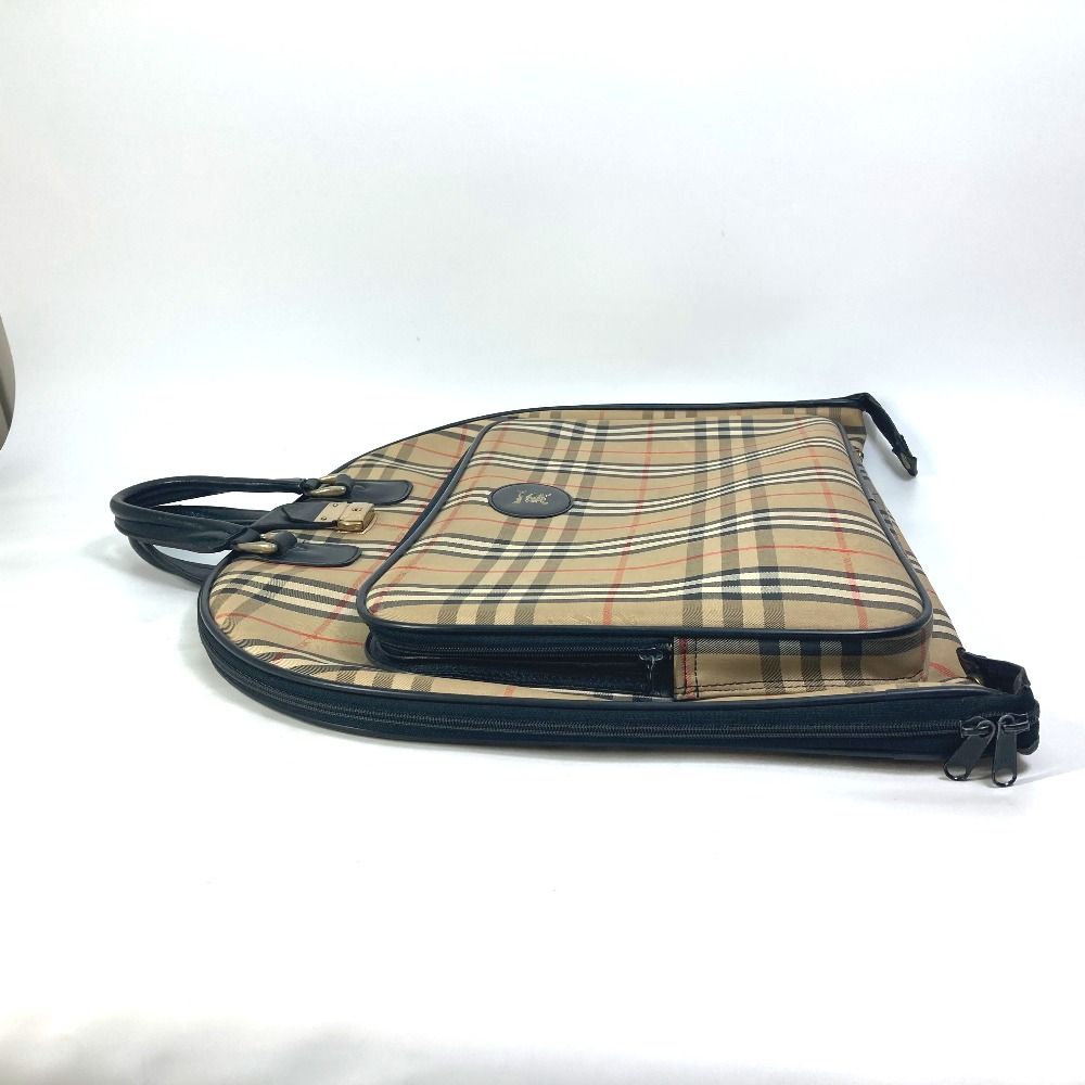 BURBERRY バーバリー ガーメントバッグ チェック キャンバス/レザー