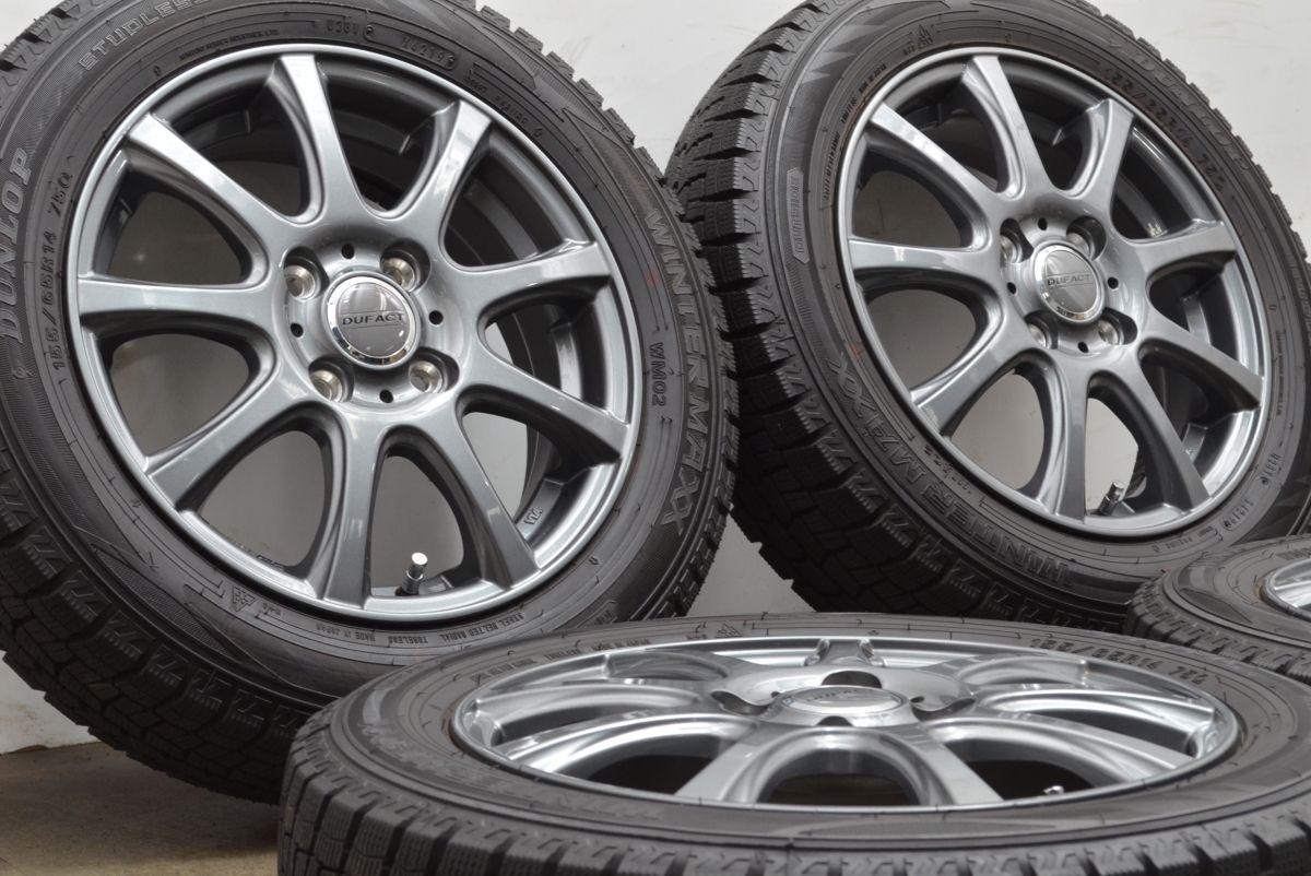バリ溝 DUFACT 14in 4.5J 45 ウィンターマックス WM02 155 65R14 N-BOX スペーシア ワゴンR アルト タント ムーヴ デリカミニ