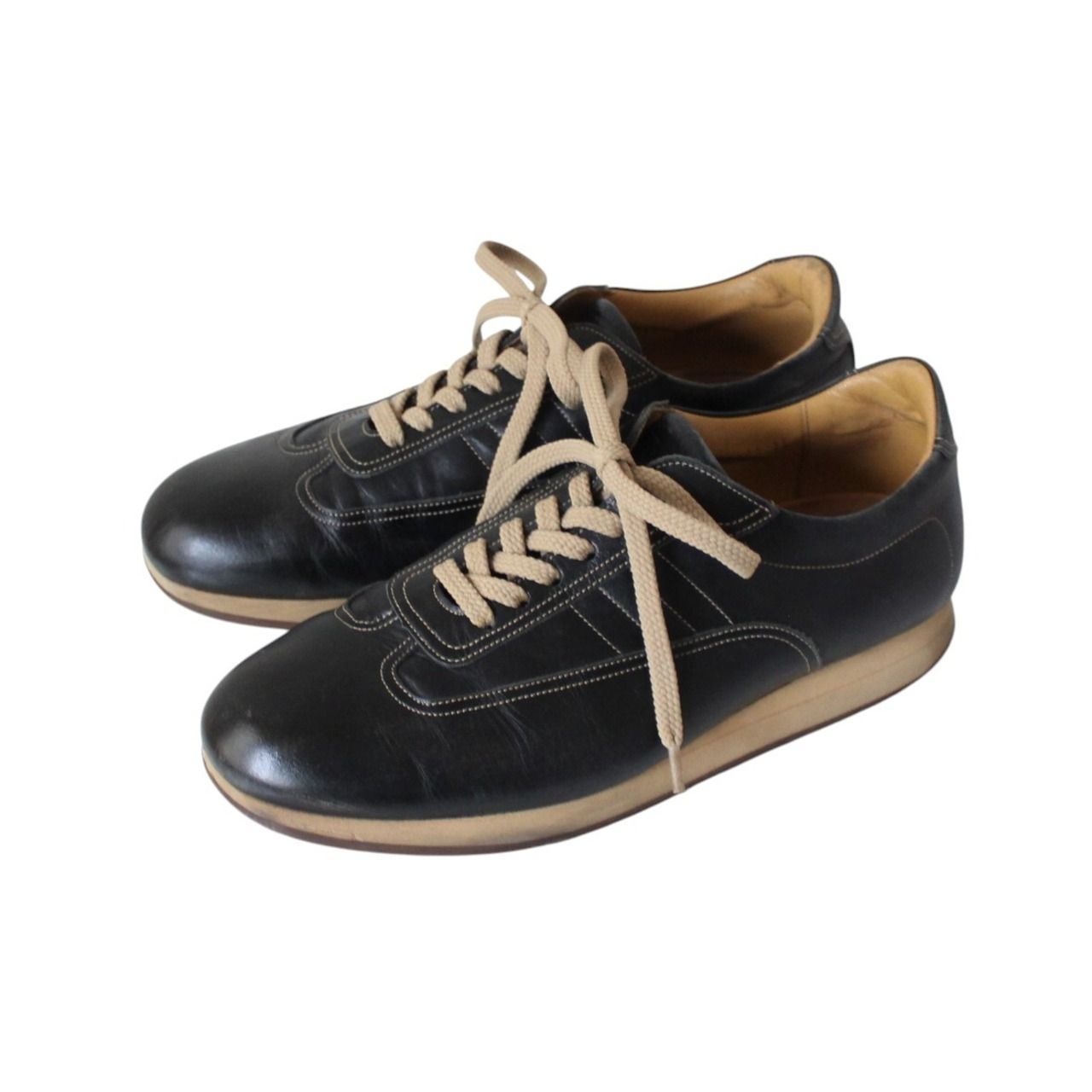 BURBERRY バーバリー レザースニーカー BU1340 黒 25 （w-1000904 