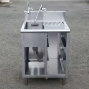 業務用 ステンレス 水切り付 1槽 シンク W65 D65 H85 15 cm 厨房 槽内寸W27D51深23cm 左槽 ハーフラック 3段