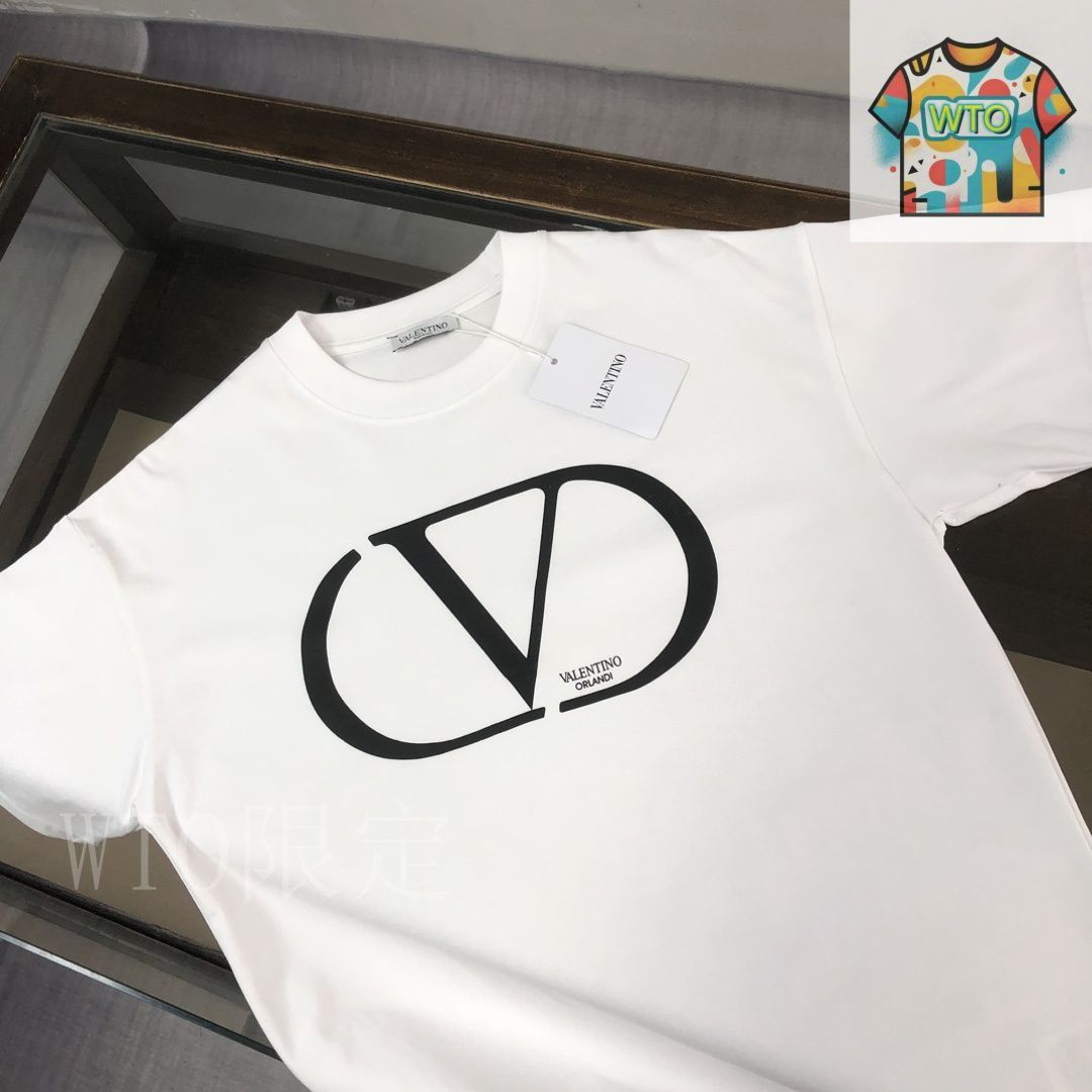 25ss VALENTINO コットン ロゴ Tシャツ 6V3MG16XAQ50BO Chez Valentino' print t-shirt VALENTINO GARAVANI Men Tg. M