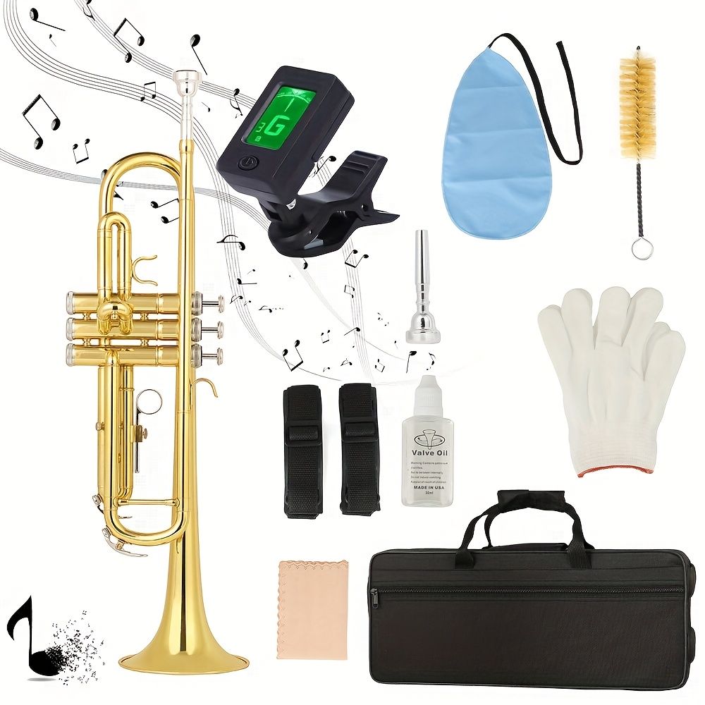 新着商品 職人技が音楽に輝く色彩を与える 真鍮製トランペットBb オリジナル耐衝撃バッグ付き 7Cマウスピース 手袋Afz