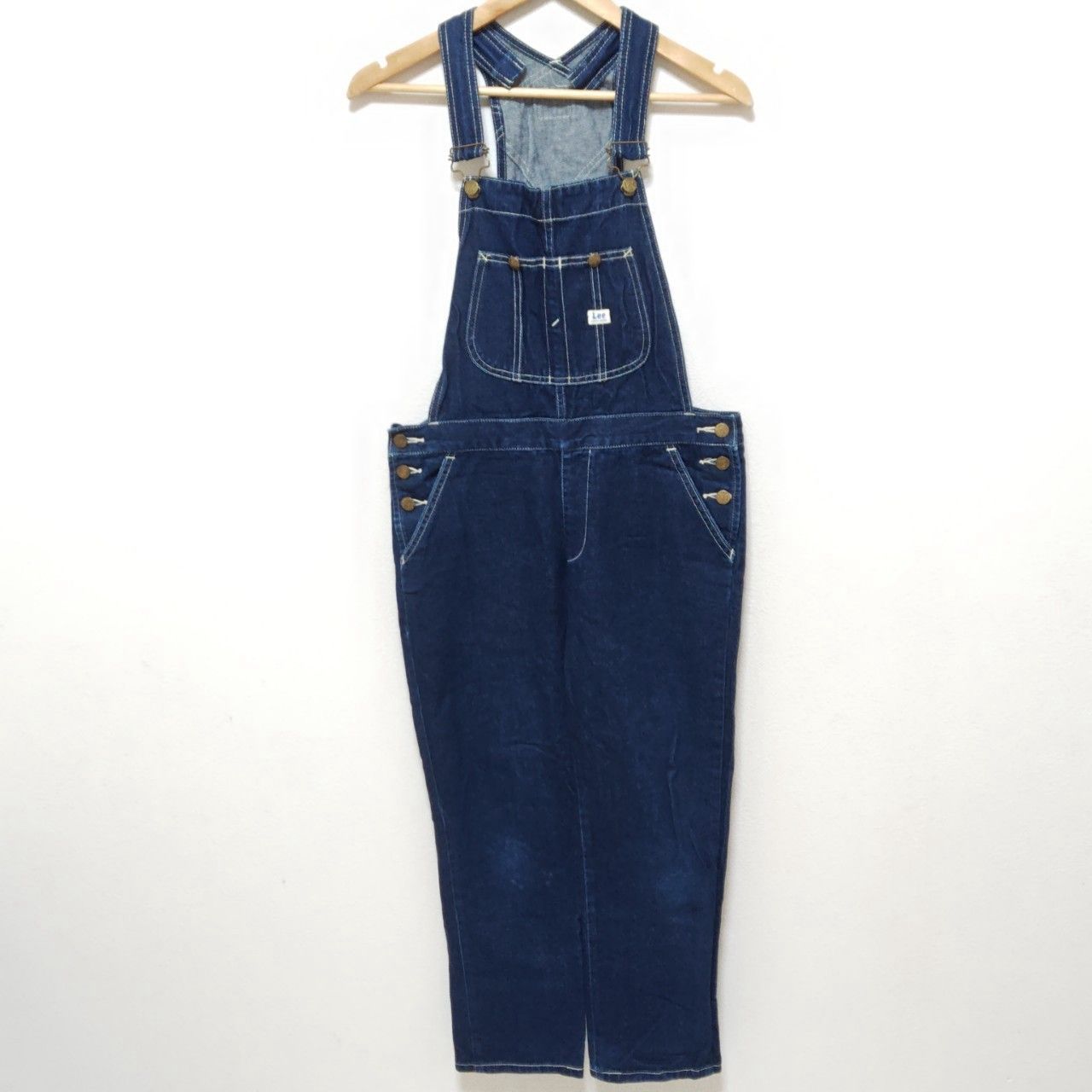 人気ブランド◎ Lee リー オーバーオール デニム パンツ オールインワン サロペット ジーンズ コットン ボトムス ワイド ゆったり カジュアル ストレート アウトドア インディゴ ブルー レディース サイズL|M29023ja