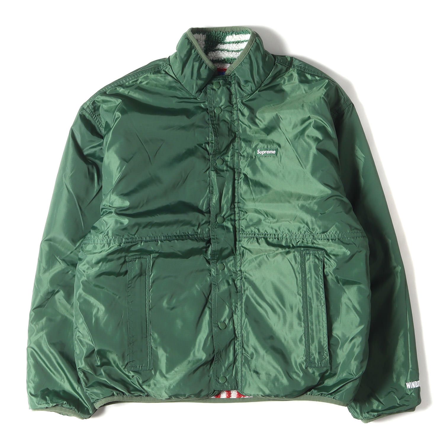 Supreme シュプリーム ジャケット サイズ:S 22AW ジオメトリック柄 リバーシブル フリース ジャケット Geo Reversible  WINDSTOPPER Fleece Jacket マルチカラー グリーン アウター ブルゾン ブランド