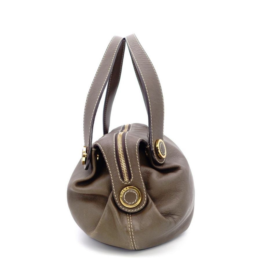 ロエベ LOEWE レザー ショルダーバッグ ブラウン ヴィンテージ ロゴ