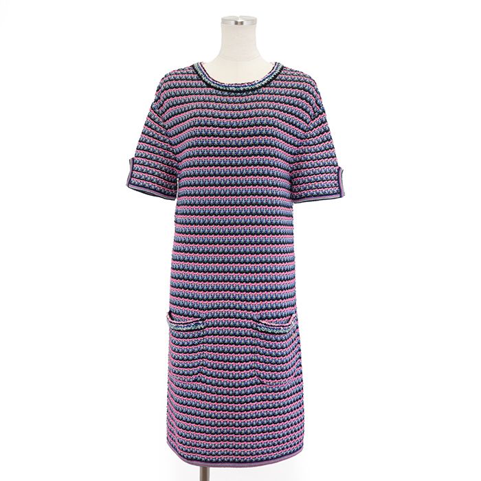 新品同様】シャネル P56657 コットンブレンド 編み込み ニット  