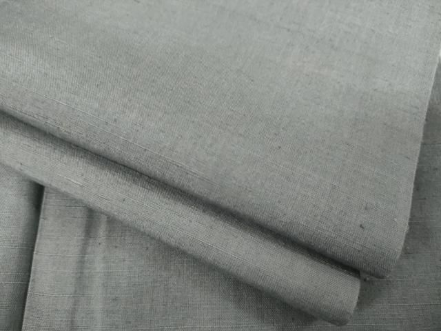 平和屋着物●上質な紬 色無地 鼠色 正絹 AABB3877ck