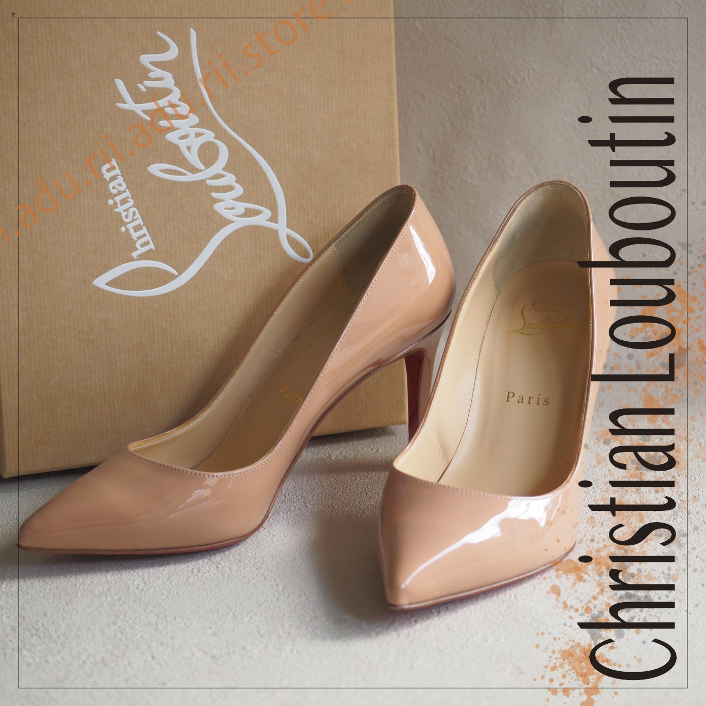 試着のみ極美品☆ クリスチャンルブタン Christian Louboutin PIGALLE 100 パテントレザー パンプス ハイヒール  ピンクベージュ 37.5 ヒール高9cm - メルカリ