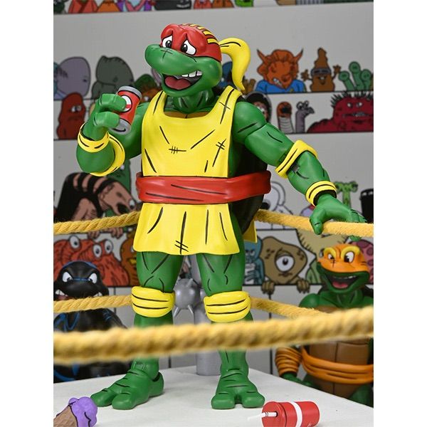 タートルズ 7” Scale Action Figure Stump Wrestling Turtles 4 Pack