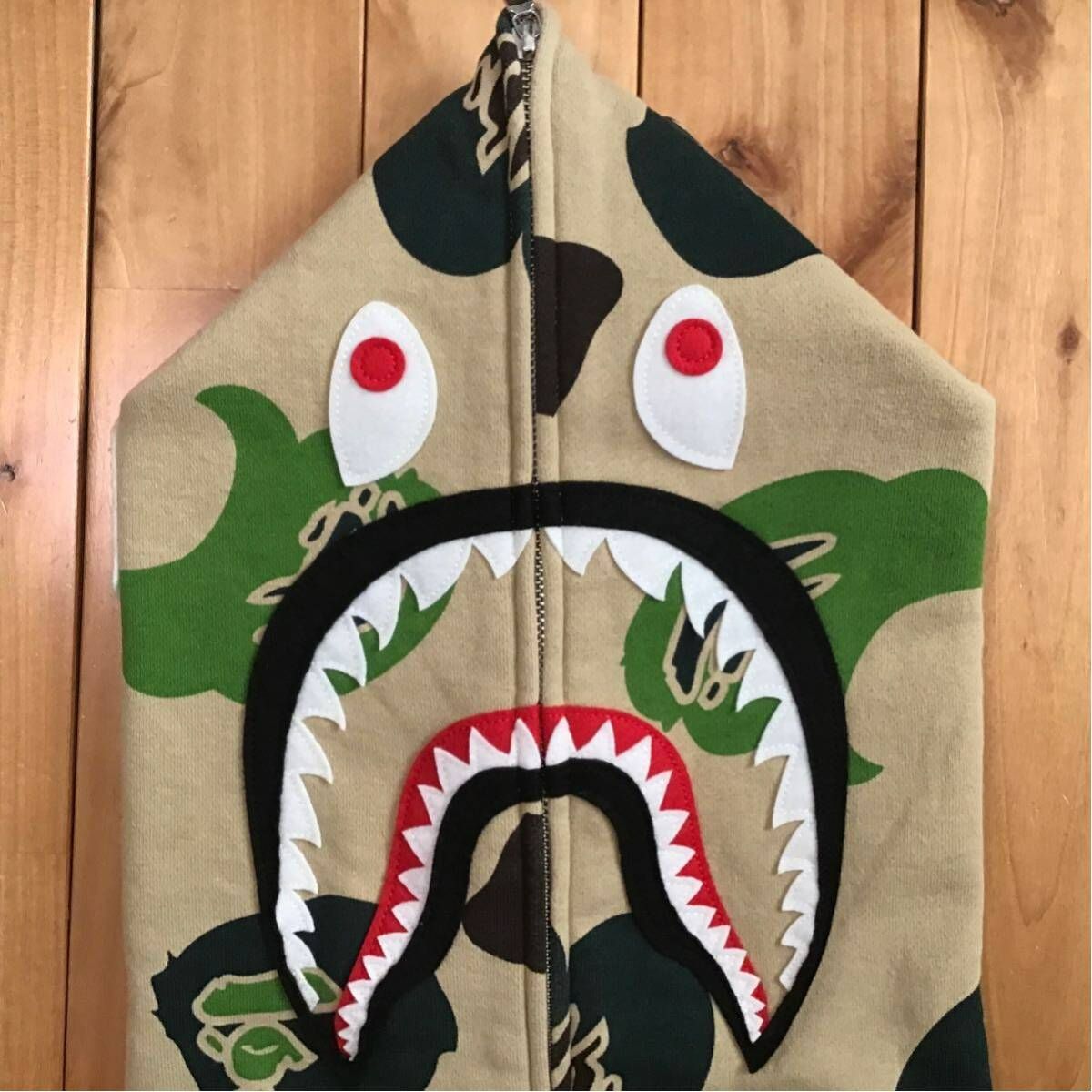 送料込み！BAPE CAMO シャーク フーディ パーカー ☆XL☆ Def camo シャーク パーカー shark full zip hoodie a bathing