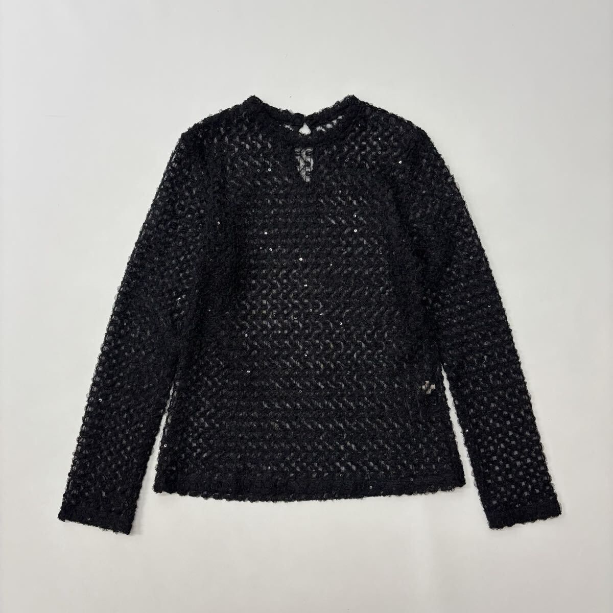 Cygne シーニュ チュール レース シアー スパンコール プルオーバー ブラック 系 サイズ 0 710-0050