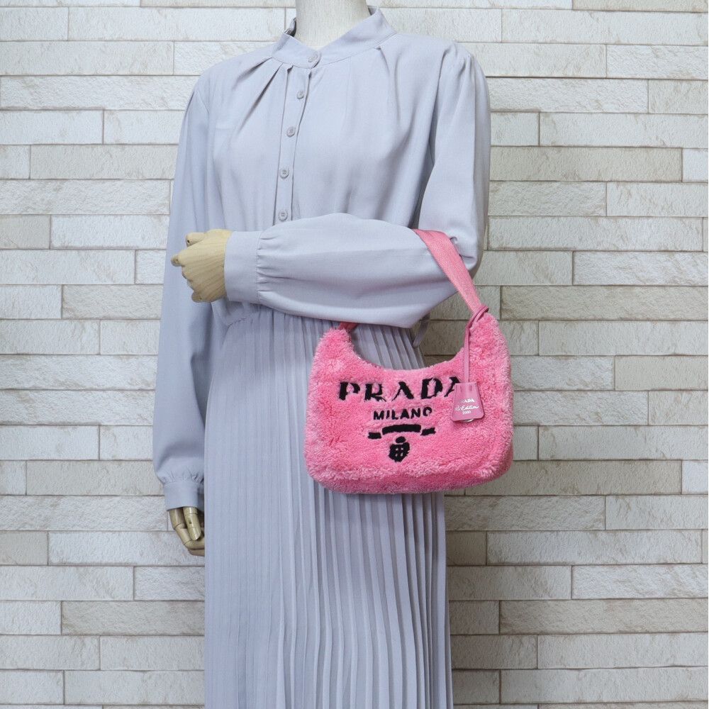 プラダ Re-Edition2000テリーミニバッグ ハンドバッグ ファブリック 1NE515 ピンク レディース  PRADA  中古 プラダ