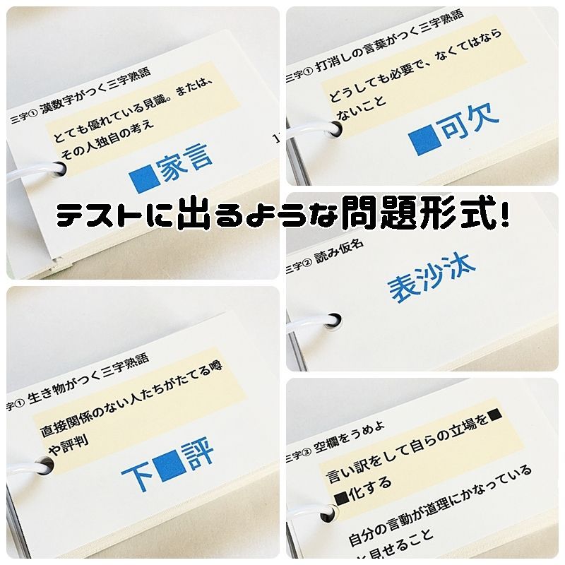 ○【090】中学受験国語 三字熟語の暗記カード 中学入試 サピックス