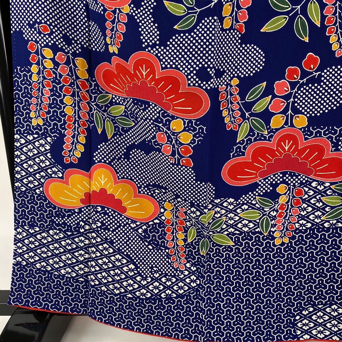縮緬 紺色