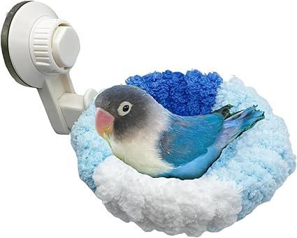 HAKONA インコ おもちゃ 鳥の巣・巣箱吸盤付き 窓ガラス貼り 鳥の巣箱インコ 保温ふわふわぬいぐるみニットインコ テント 車用ペット用品鳥 おもちゃ 鳥 キャリー 携帯小屋 バードボックス 