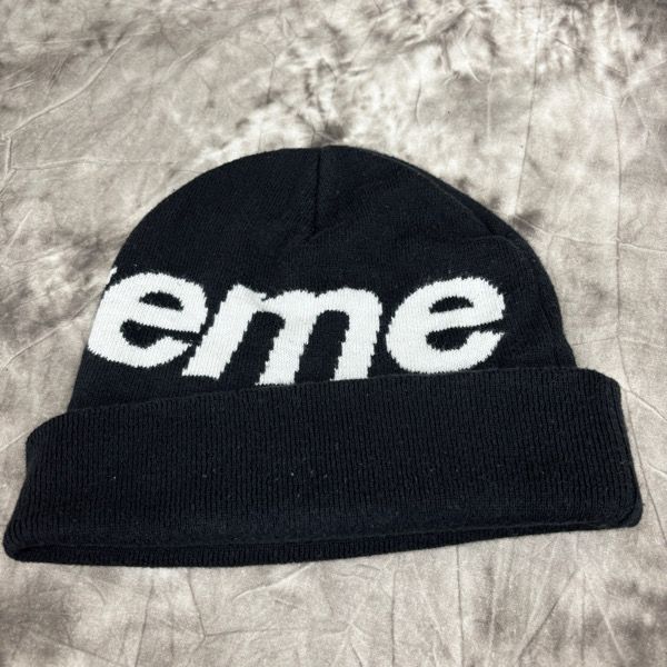 Supreme ブラック ニット帽　ビッグロゴ　黒 Supreme SUPREME シュプリーム 22AW ×New Era Box Logo Beanie
