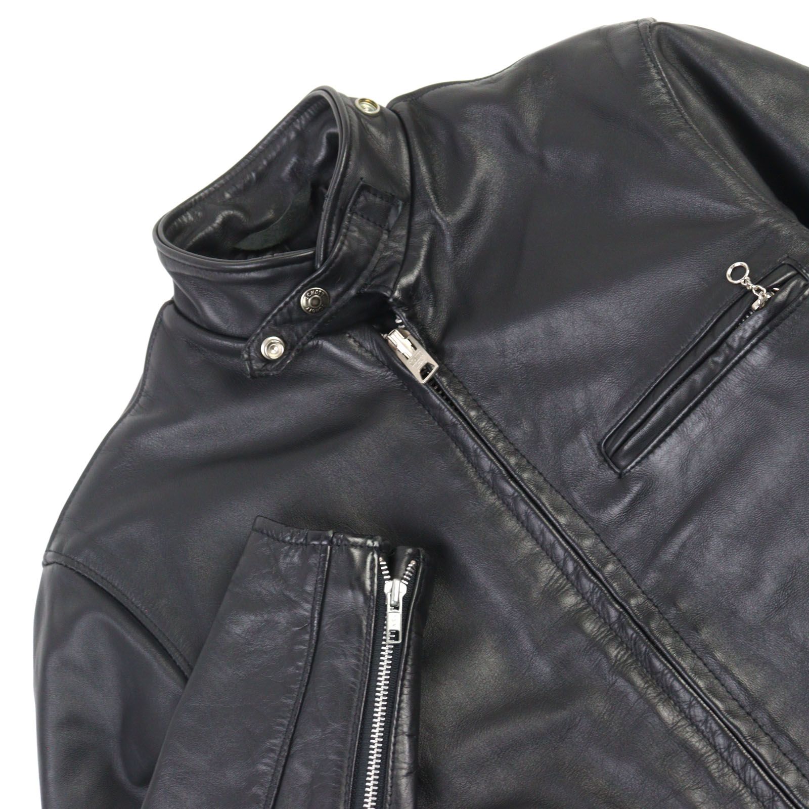 美品○schott ショット ボアライナー付き スタンドカラー ジップ