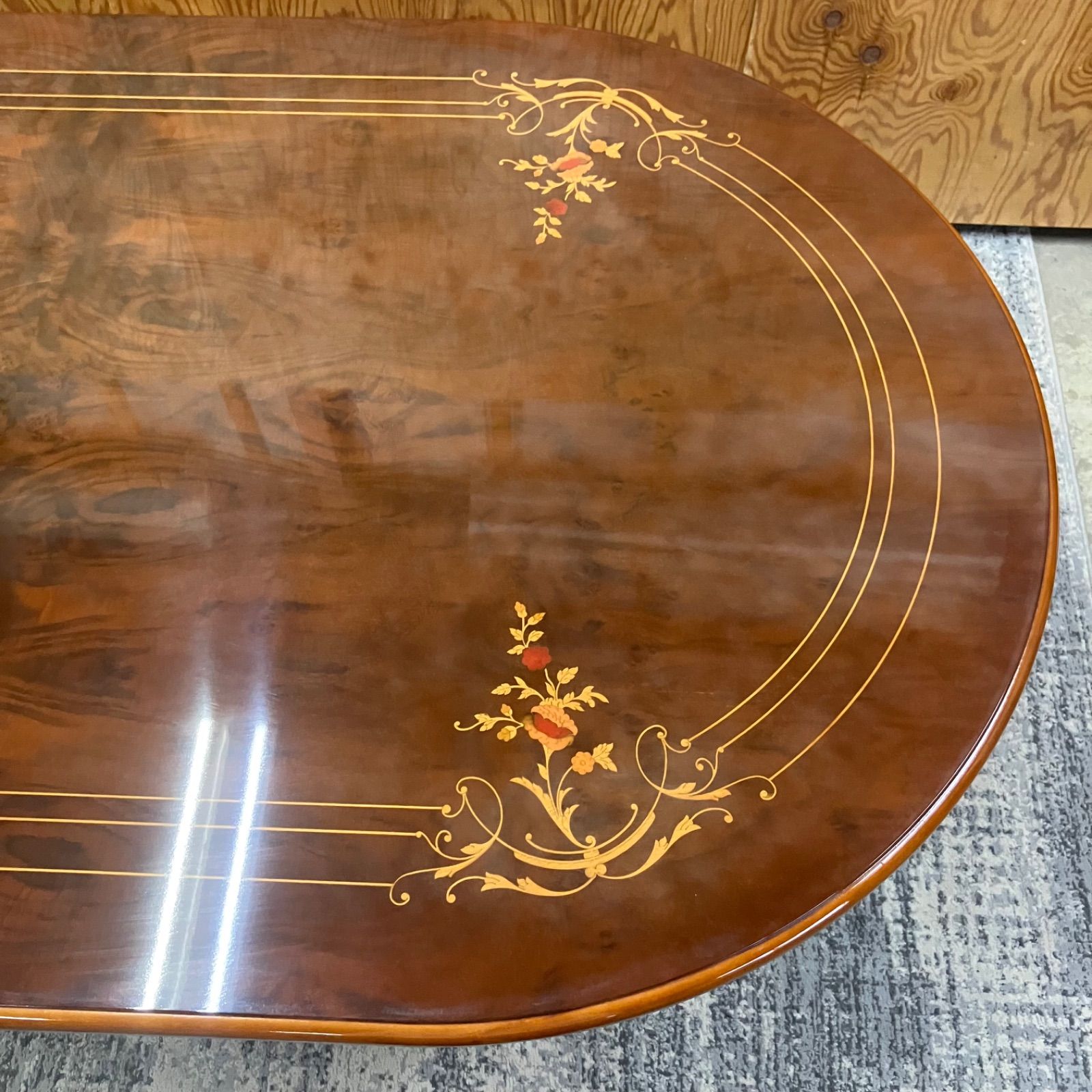 値下げ交渉可能】ダイニングテーブル カブリオールレッグ 象嵌