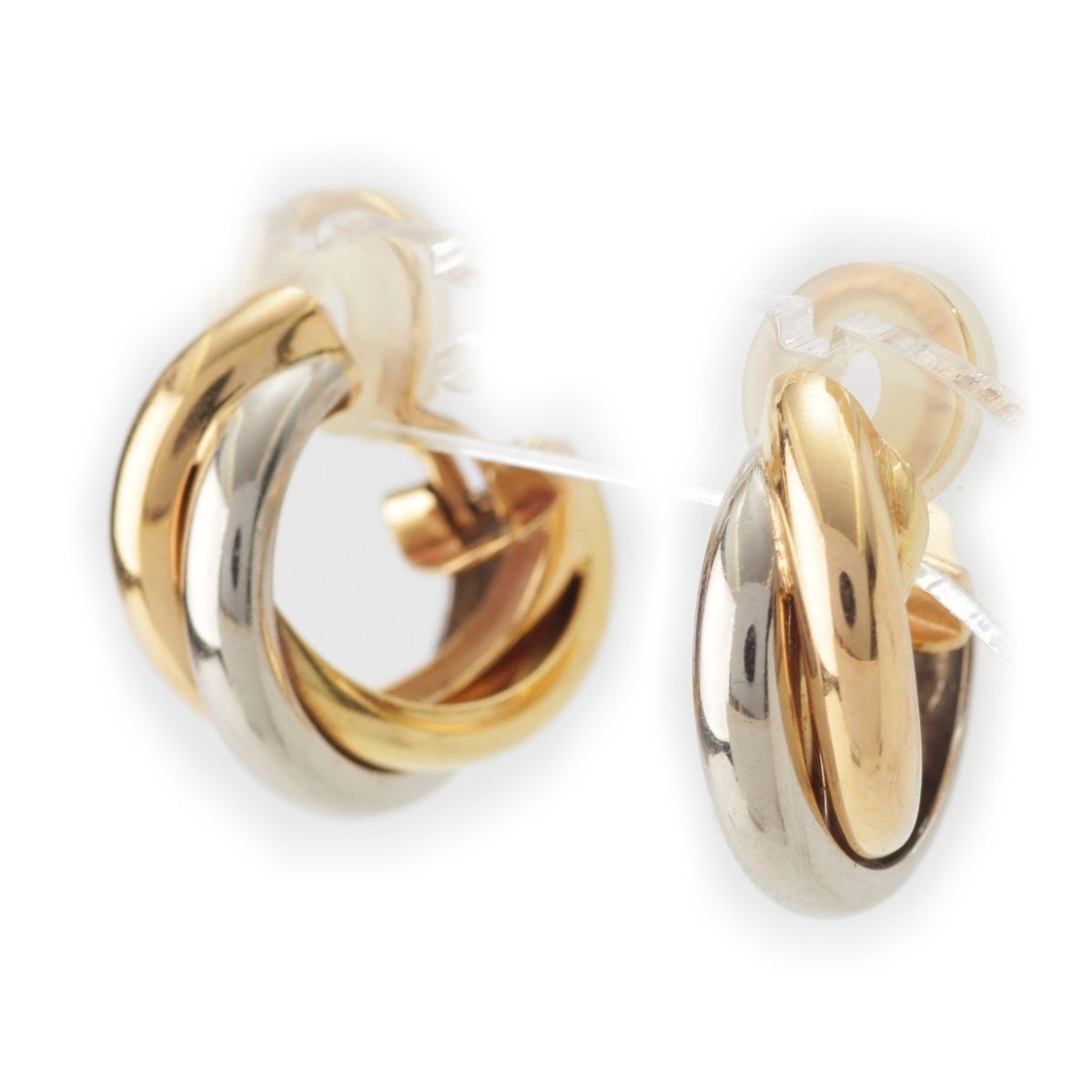 カルティエ トリニティ 750 YG×PG×WG イヤリング アクセサリー スリーカラー ゴールド シルバー 9.4g