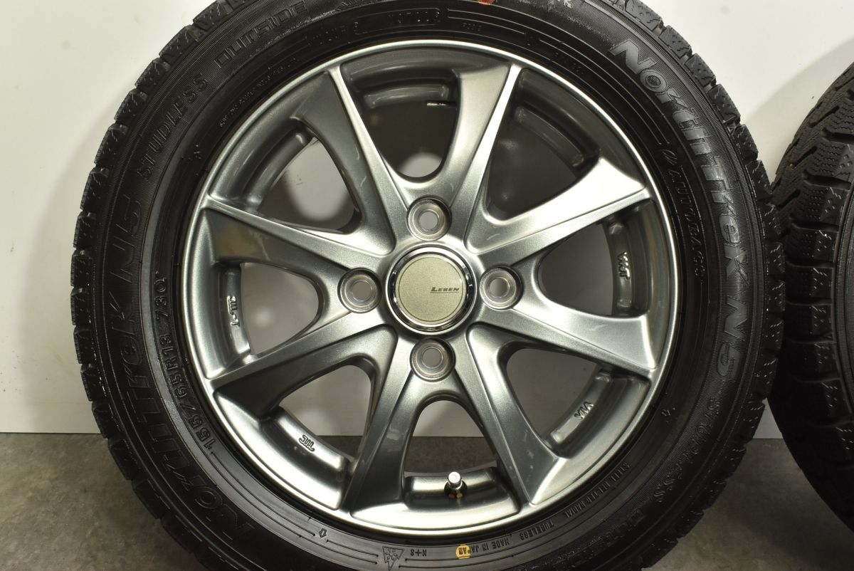 LEBEN 13×4.00B +43 4H PCD100 155/65R13 サマータイヤ付き アルミホイール 4本セット 2025年最新Yahoo!オークション -13インチ マルチホイール(4穴)の中古