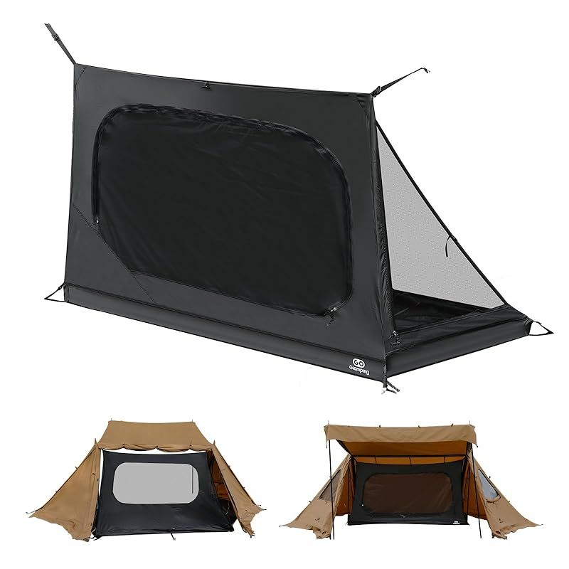 GOGlamping G・G PUP2.0パップテント専用インナーテント 1人用 メッシュテント 蚊帳 吊り下げ式 【バスタブ型フロア】 防虫 ソロインナーテント 軽量 コンパクト 設営簡単 収納ポーチ付き アウト