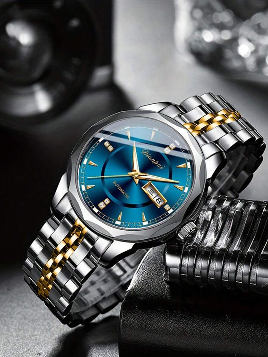 メンズ 腕時計 機械式 自動巻き ステンレススチール スケルトン ラグジュアリー 防水 ダイヤモンド ダイヤル リストウォッチ メンズ 父の日ギフト 腕時計 メンズ 機械式 1個 メンズカジュアル ステンレススチール 自動