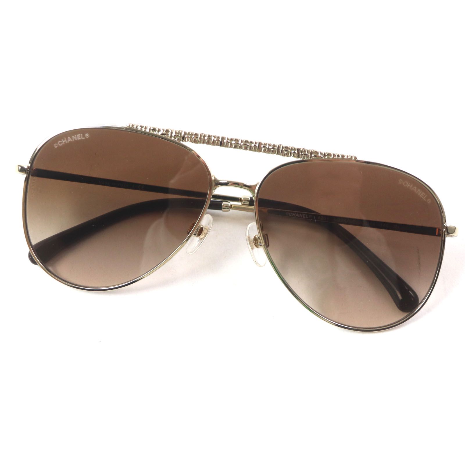 極美品▽CHANEL シャネル 4231 ツーブリッジ ティアドロップ ココ  