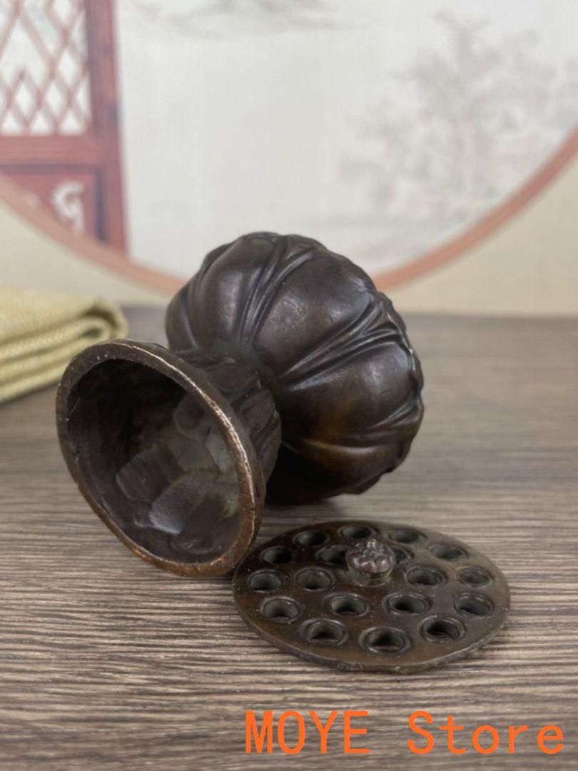 銅 細工 網蓋格子香炉 香道具 銅香炉 現代工芸品 置物 銅 細工 網蓋格子香炉 香道具 銅香炉 現代工芸品 置物 銅 細工