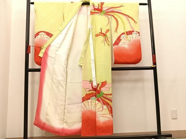 十三参り 子供 平和屋着物∵女の子 駒刺繍 金彩 祝着 孔雀花文 暈し染め 逸品 飾花文 女の子 絞り DAAR6475ma 金銀彩 平和屋着物□極上 祝着・長襦袢(無双仕立て)セット