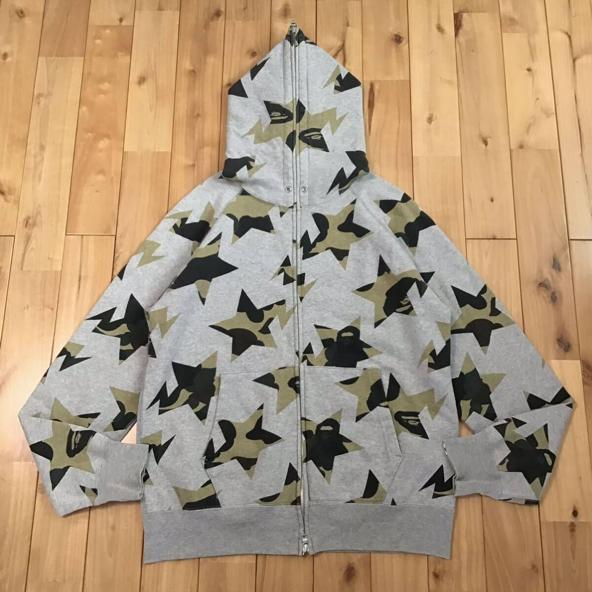 BAPE スター パーカー 1st camo × グレー Lサイズ a bathing ape BAPE 