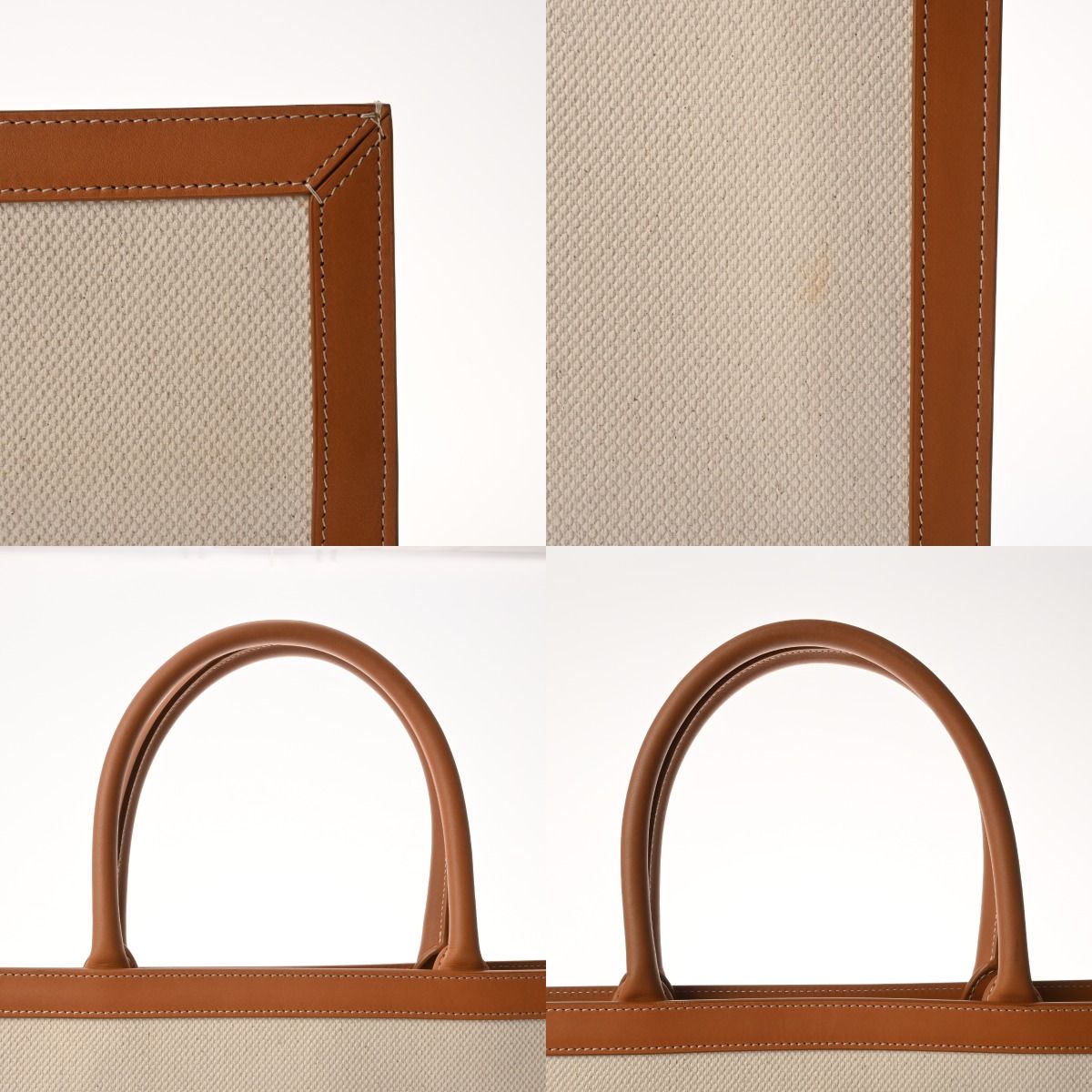 セリーヌ バーティカルカバ ラージ ホワイト タン 190402BNZ.02NT レディース キャンバス カーフ トートバッグ DECORATOM_COM_BR