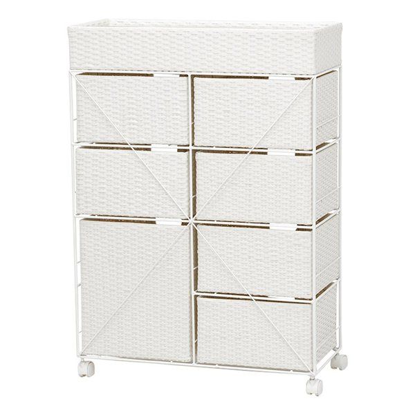 萩原 ハギハラ ランドリーチェスト ホワイト サニタリー 収納棚 衣類ラック 引出し RAN-2418WH 2519499