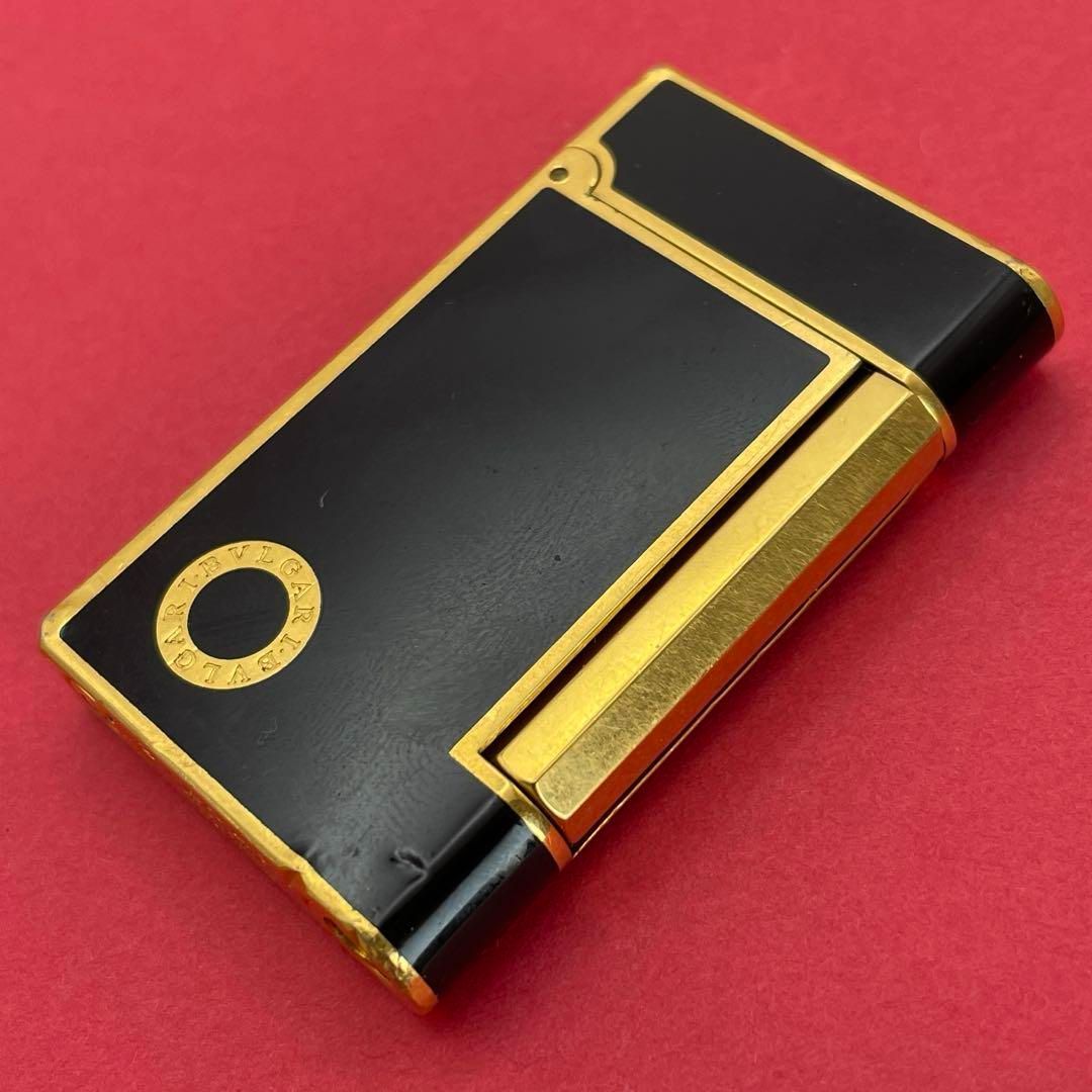 BVLGARI×S.T.Dupont ローラーガスライター ブラック黒×ゴールド金 