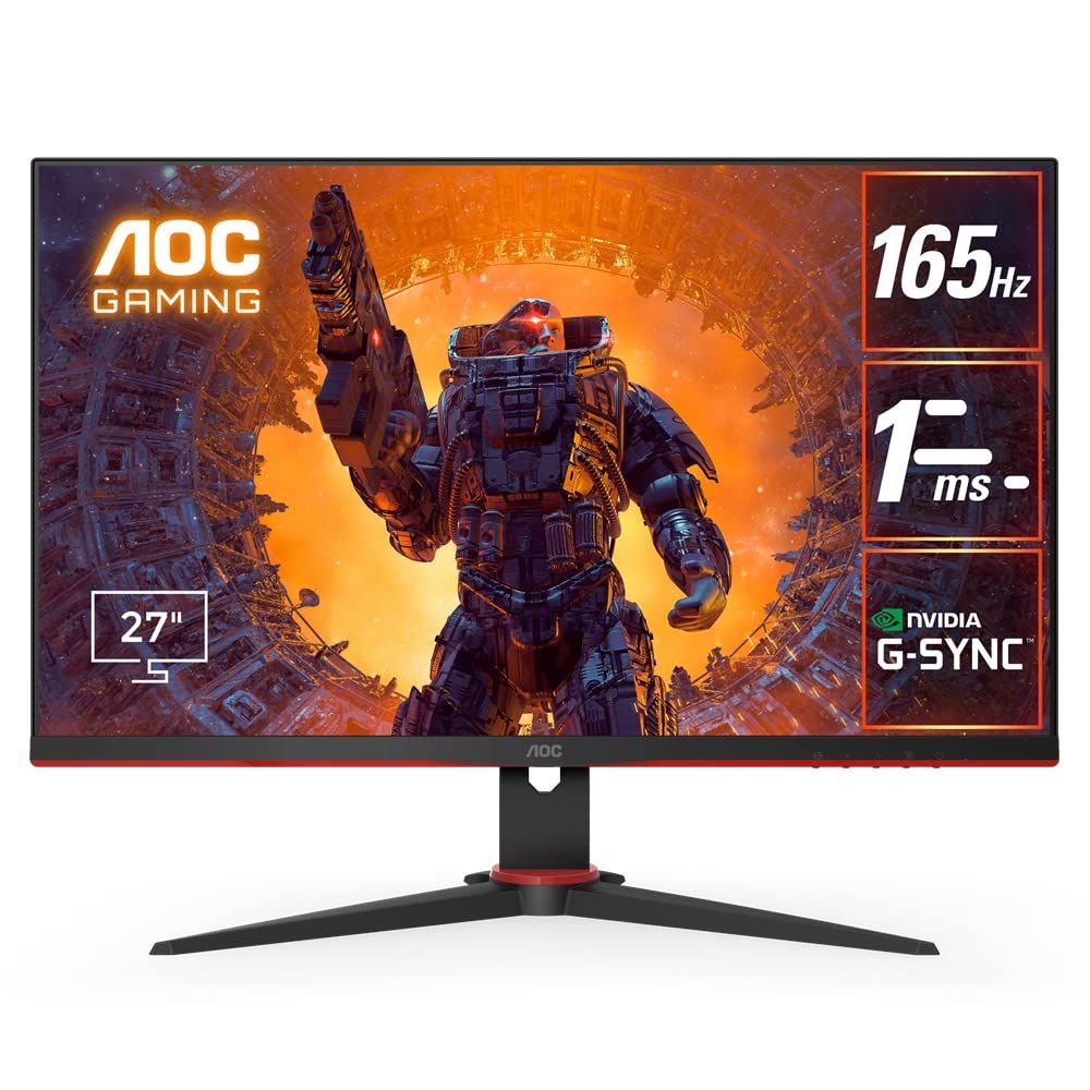 【数量限定】ゲーミング液晶モニター 27G2SPE/11 (27インチ/フルHD/IPS/HDMI/DisplayPort/165Hz/応答速度1ms/HDRエフェクトモード/G-SYNC AOC Compatible/フリッカーフリー/ローブルーモード)