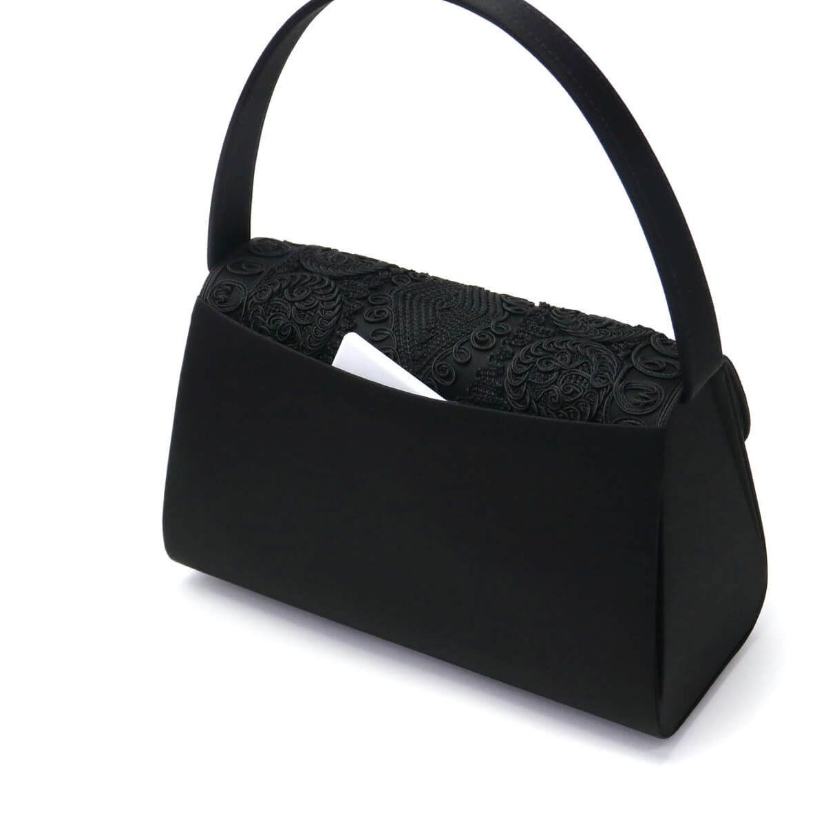 コード刺繍被せフォーマルバッグ