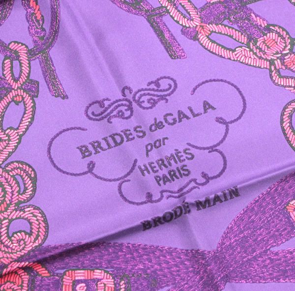 美品 エルメス HERMES カレ90『BRIDES de GALA 式典用馬勒』大判