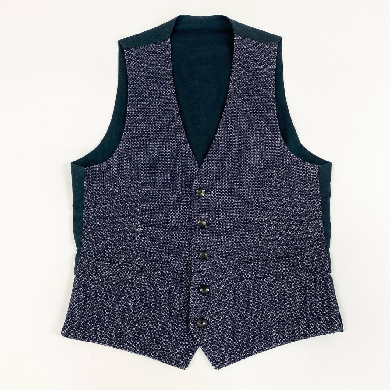 42a23 LARDINI ラルディーニ ジレベスト JH77003 44 ネイビー リネンブレンド イタリア製 フォーマル ビジネス セレモニー