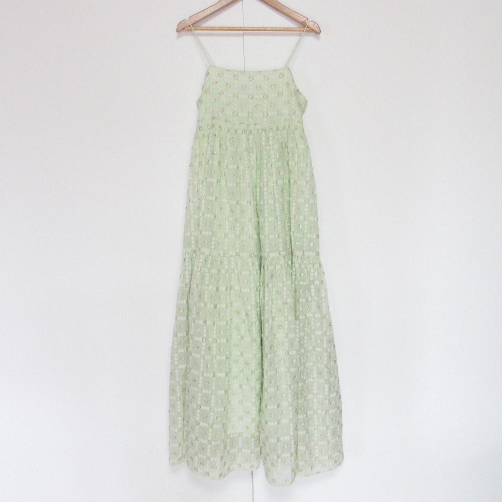 24AW NE QUITTEZ PAS ヌキテパ Lurex Bhutta Cami Dress キャミソールドレスワンピース 010542GC3 ライトグリーン レディース 古着