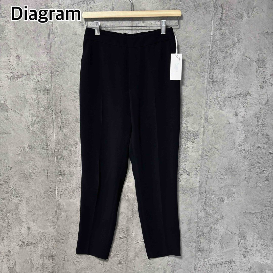 1.9万 タグ付き ♥ Diagram ダイアグラム GRACE CONTINENTAL グレースコンチネンタル センタープレス イージーパンツ タグ付き ♥品 ウエストゴム テーパード ブラック 36サイズ