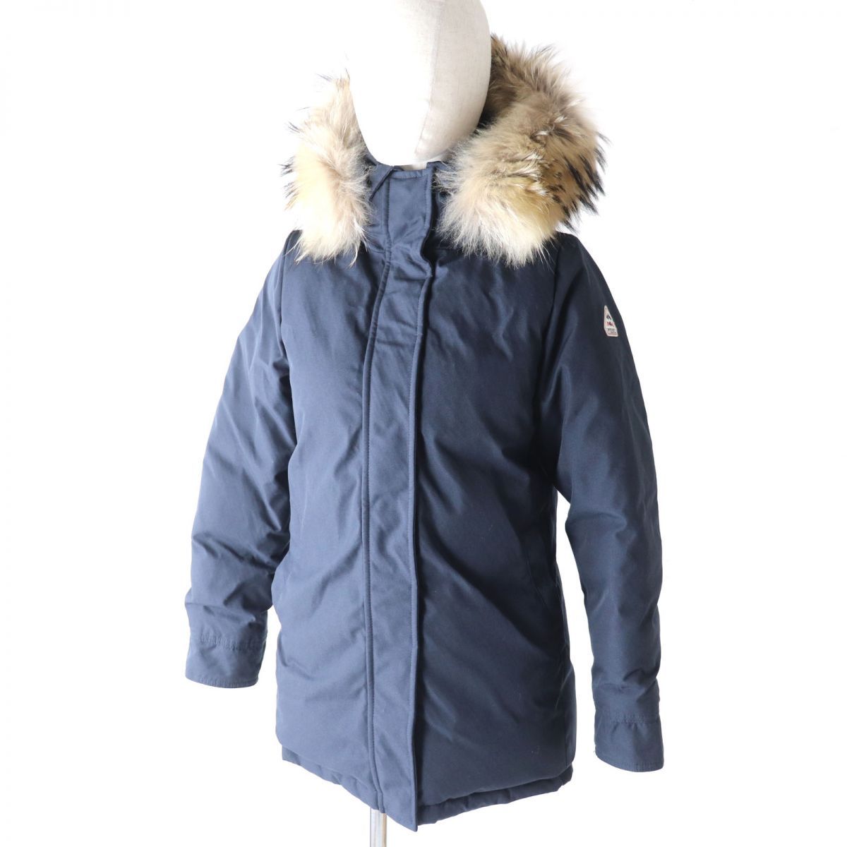 Pyrenex - 美品★正規品 定価121000円 PYRENEX ピレネックス BORDEAUX HWO055 ロゴワッペン・ラクーンファー・フード付 ダウンコート ネイビー 36 h10-st30316-203 美品☆正規品 定価121000円 PYRENEX ピレネックス BORDEAUX