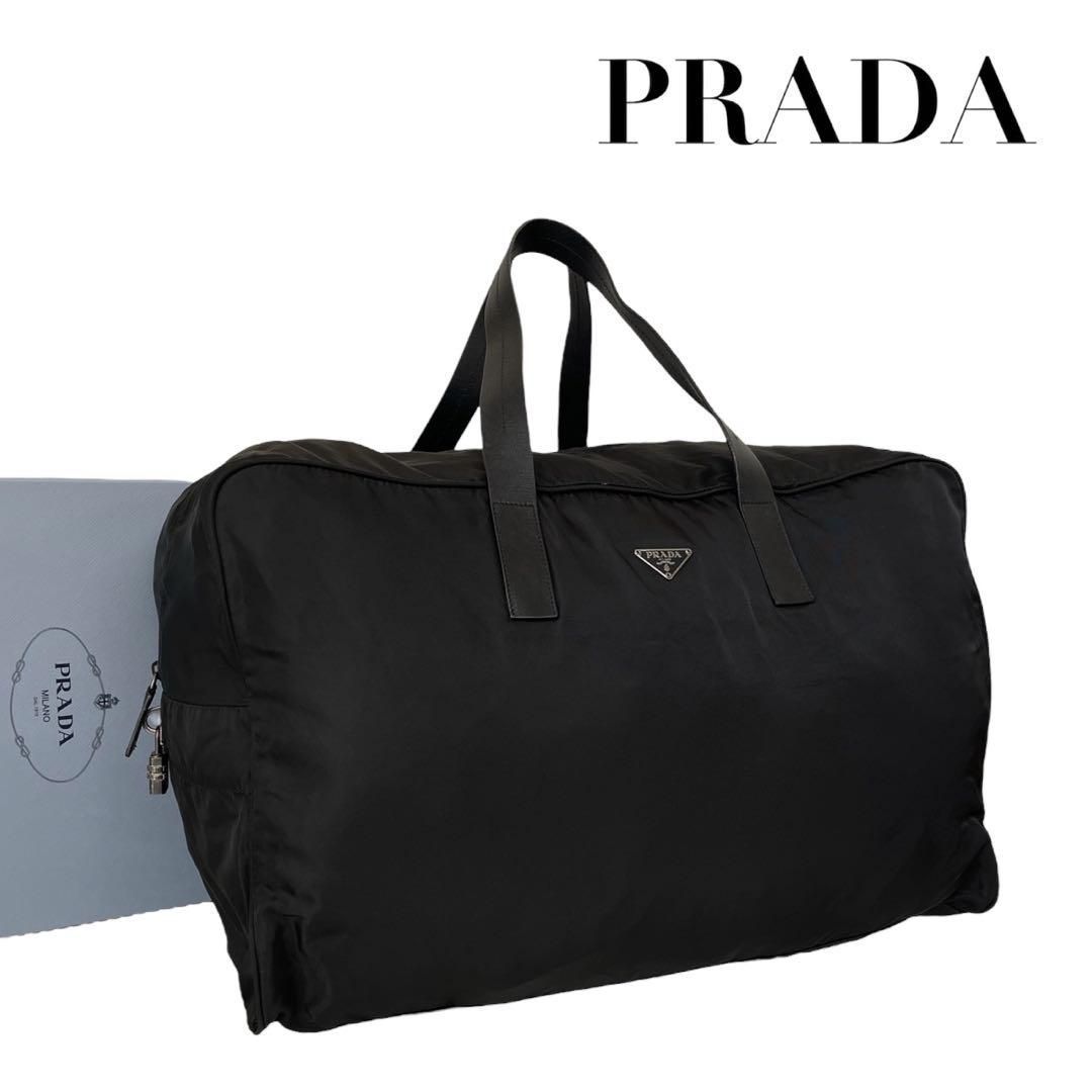 価格交渉 質問大 PRADA プラダ ボストンバッグ ナイロン レザー 三角ロゴ ? ブラック 黒 大容量 旅行 出張 メンズ レディース ユニセックス 軽量 感 上質 人気モデル 4399
