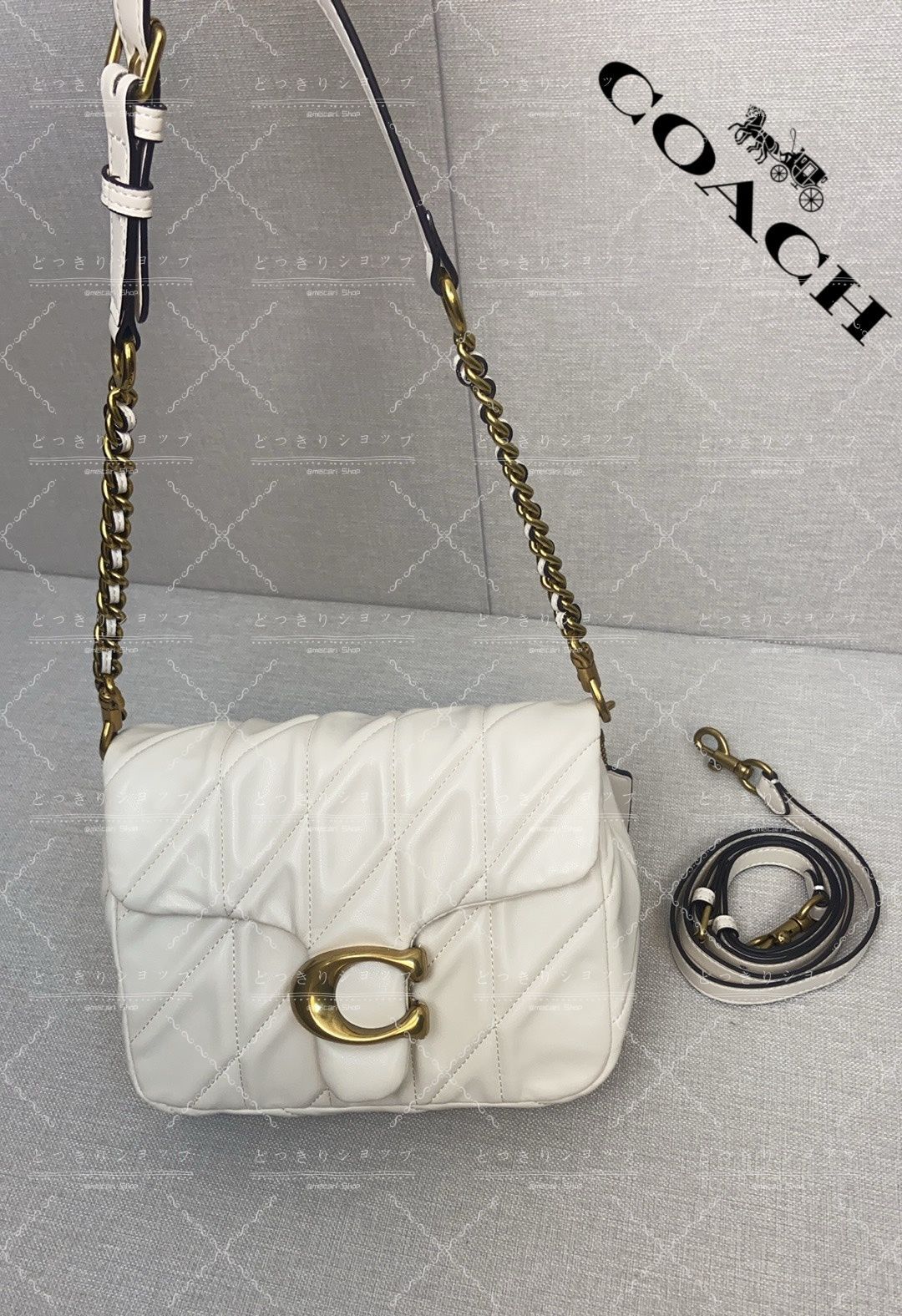 COACH 新作 ホワイト チェーンバッグ CP150 - メルカリ