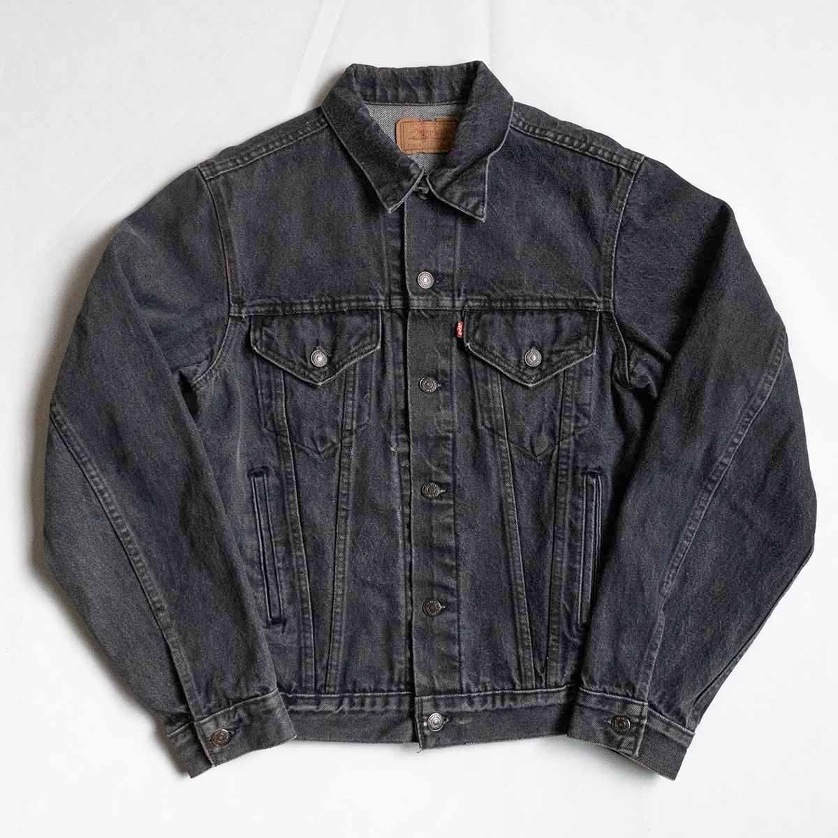 【雰囲気抜群/80s】 LEVI'S 【 71506-0259/先染め ブラック デニムジャケット 】40L リーバイス 80年代 25010888
