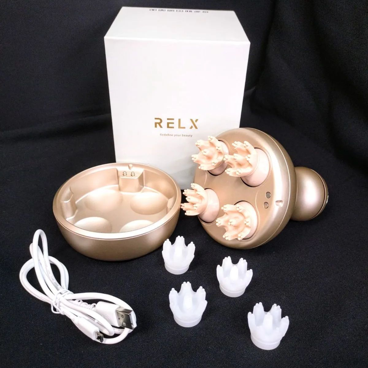 RELX ヘッドスパ 電動頭皮ブラシ　ローズゴールド Amazon | (熟練ヘッドスパニスト監修) 敬老の日 RELX ヘッドスパ