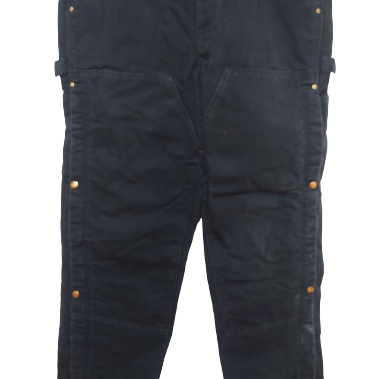 Carhartt ブラックオーバーオール ダブルニー メキシコ製 carharttカーハート ダック地 ダブルニー