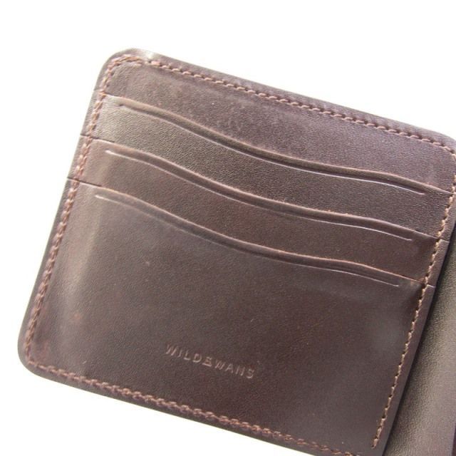 WILDSWANS ワイルドスワンズ 二つ折り財布 クロコ GROUNDER グラウンダー 内装サドルプルアップ 日本製 チョコ 80006595