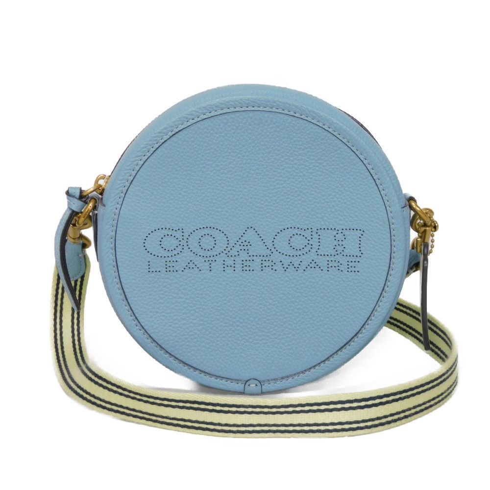 COACH コーチ キア サークル ライトブルー マルチカラー パンチング 