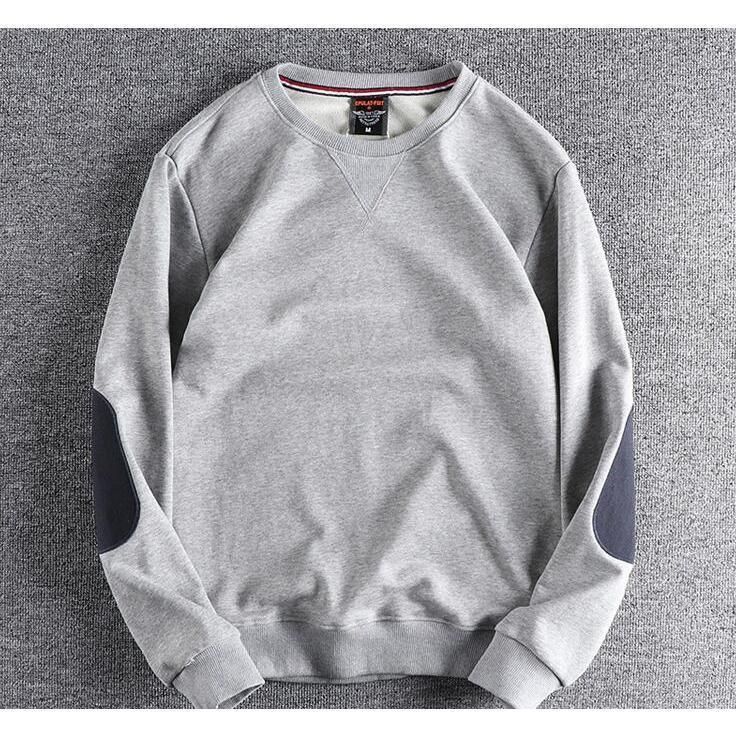 美品　RRL メンズ　スウェット　長袖　切り替え　エルボーパッチ　グレー　XL 美品 RRL メンズ スウェット 長袖 切り替え エルボーパッチ